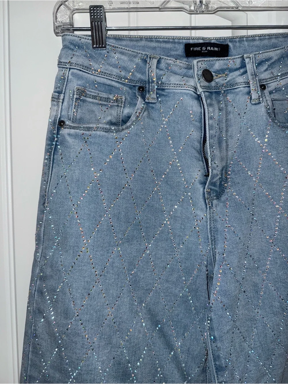 Fire & Rain Light Blue Quilted Wide-Leg Jeans - Women - Picture 2 of 6